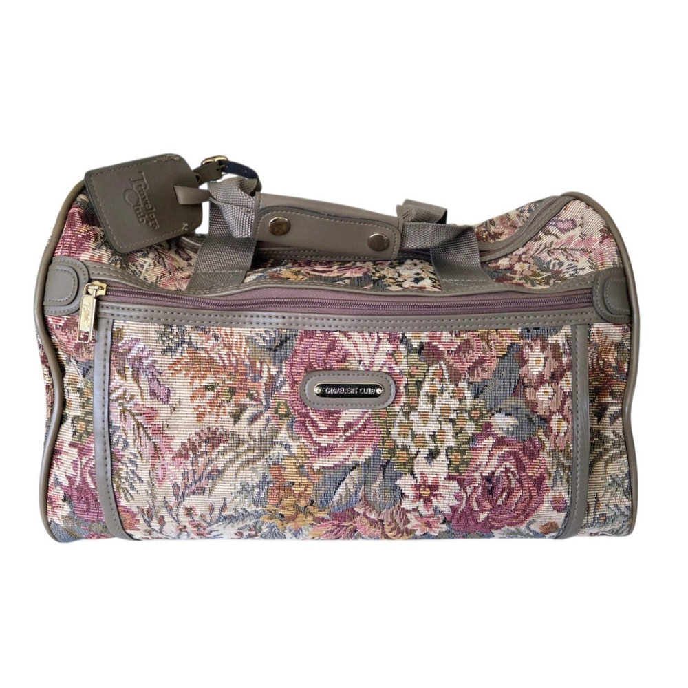 TRAVELER'S CLUB Vintage Floral Tapestry Weekender Overnight Travel Bag Luggage